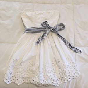 White strapless sundress