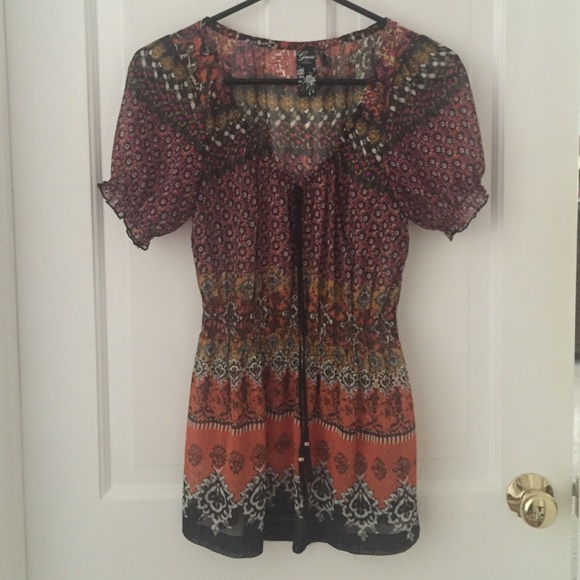Guess sheer boho blouse