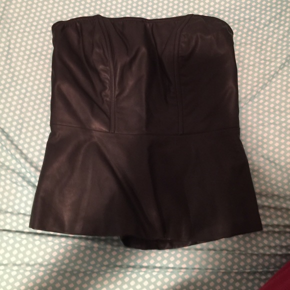 Leather peplum top from express