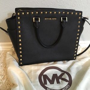Michael kors large studded selma tote bag