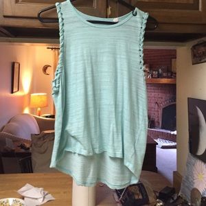Blue braided tank top