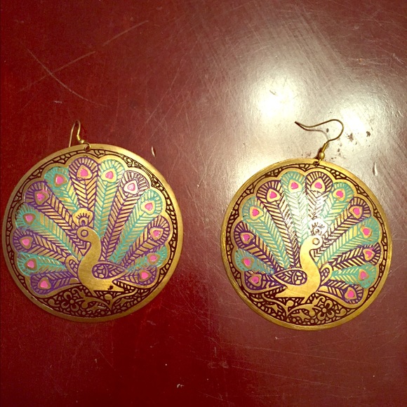 Peacock earrings