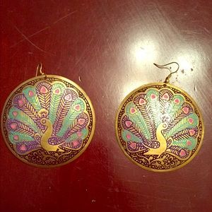 Peacock earrings