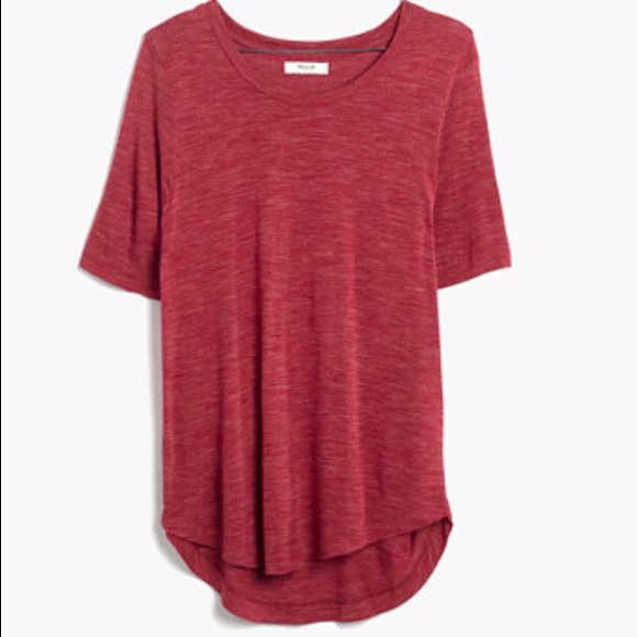 Madewell Anthem Curved Hem Tee Orange Small