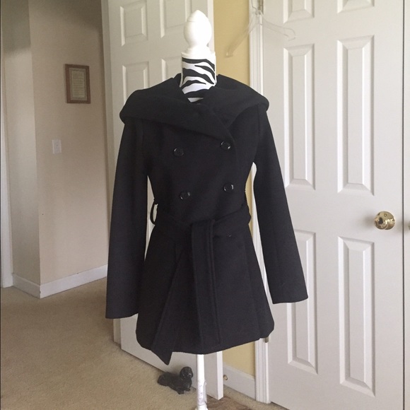 Banana Republic Jackets & Blazers - SOLD-- Banana Republic Hooded Wool PeaCoat