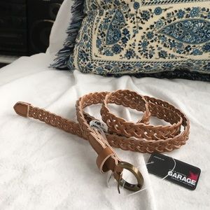 Garage brown braided belt