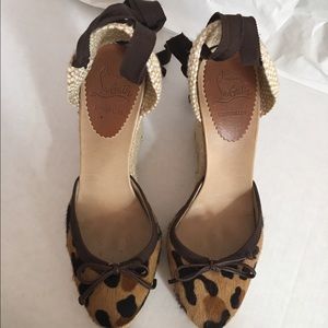 Vintage Christian Louboutin wedged espadrilles.