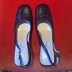 Chanel sling backs 40.5, brown
