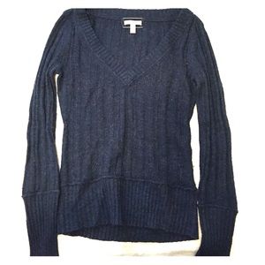 Navy v neck sweater