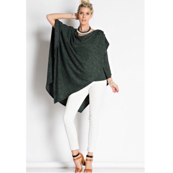 EMSLEY asym poncho top - H.GREY - Picture 2 of 4