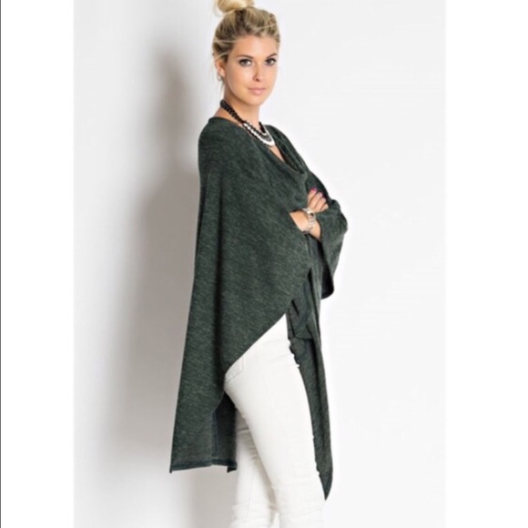 EMSLEY asym poncho top - H.GREY - Picture 3 of 4