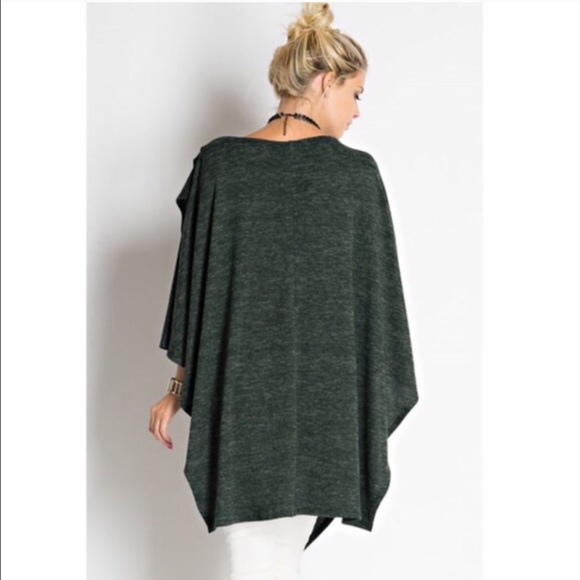 EMSLEY asym poncho top - H.GREY - Picture 4 of 4