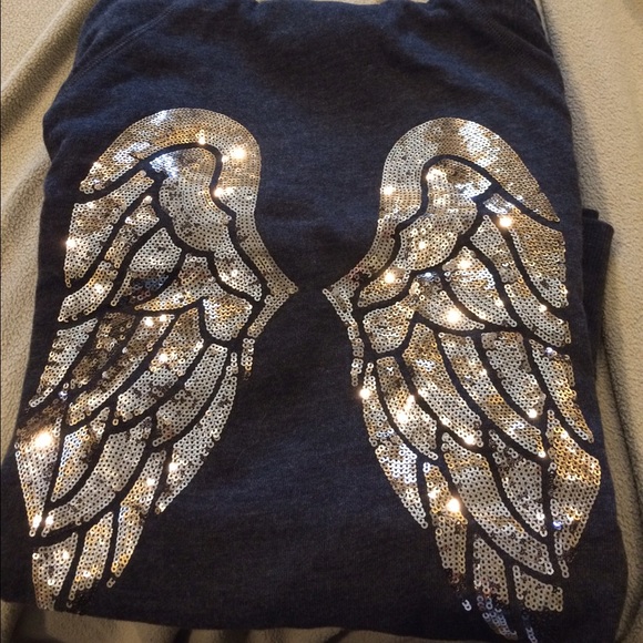Victoria Secret Angle Gray winged full zip hoodie - Picture 1 of 2