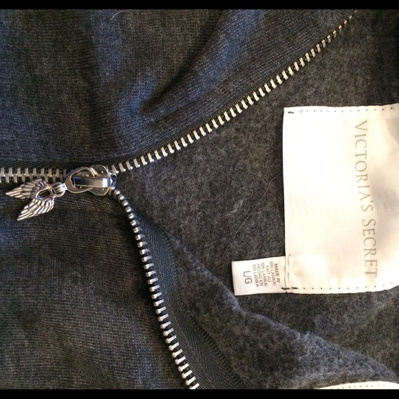 Victoria Secret Angle Gray winged full zip hoodie - Picture 2 of 2