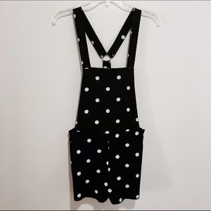 Black and White Polka Dot Overall Romper (H&M)