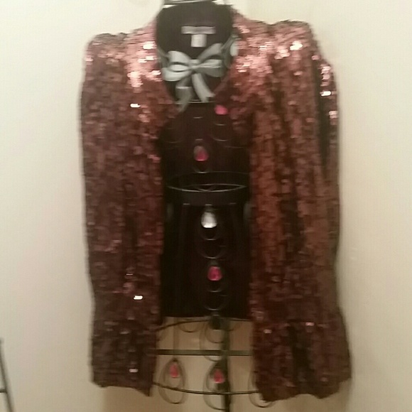 Sequined shirt jacket
