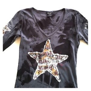 3/4 length sleeve graphic tee