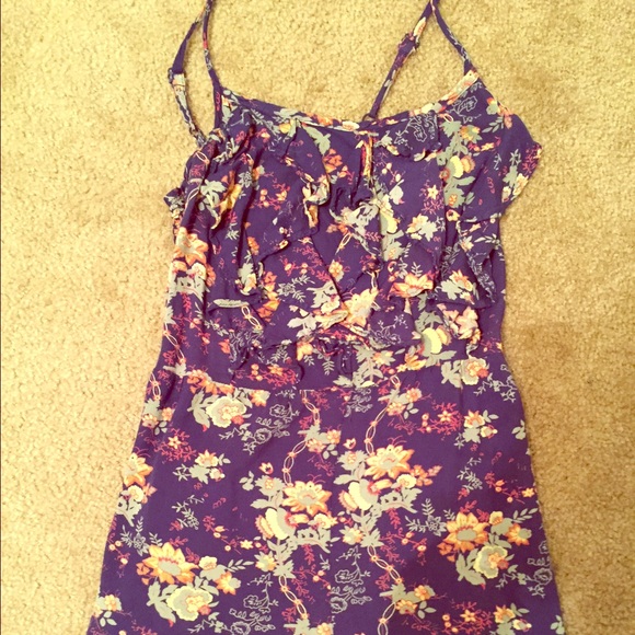 Blue floral designed romper