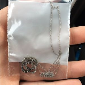 14 K white gold black and white DIAMOND necklace