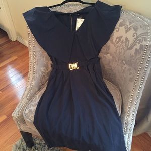 NWT Navy Blue H&M Dress with waist cinching belt