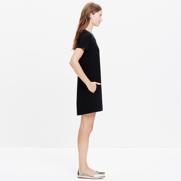 Robe Tailleur Madewell En Crêpe Avec Détails Cuir - Taille 2XS Noir - Occasion Très Bon état