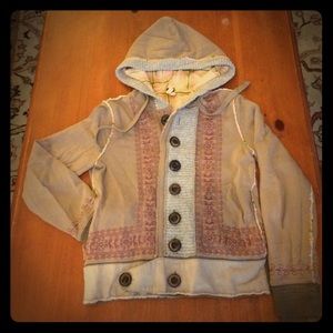 Free People Flannel Lined Hoodie Sweatshirt (XS)