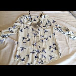 vintage bird blouse
