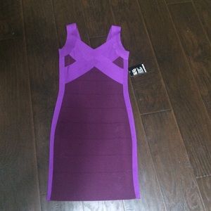 Purple Color Block Dress