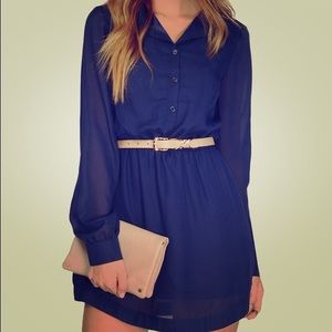 Tobi navy long sleeve dress