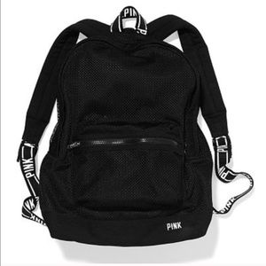 Victoria's Secret Pink Black Mesh Backpack