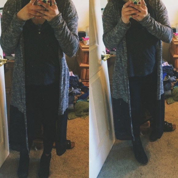 Long lightweight sweater, sheer lower half