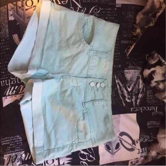 Mint blue shorts
