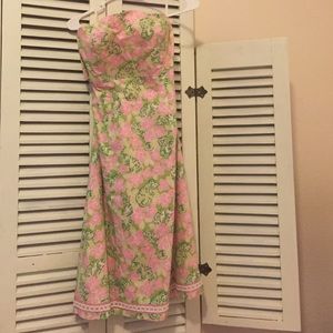 Lilly Pulitzer Strapless Tie-Back Dress