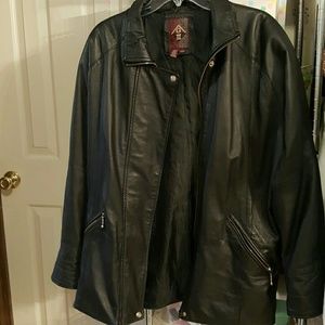 Black leather jacket