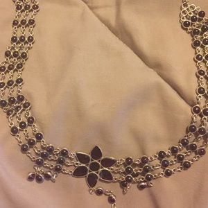 Beautiful silver and garnet necklace