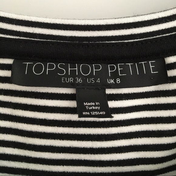 TOPSHOP petite stripe faux wrap body-con dress - Picture 3 of 4