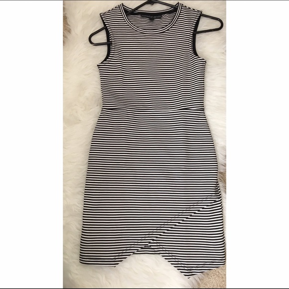 TOPSHOP petite stripe faux wrap body-con dress - Picture 4 of 4