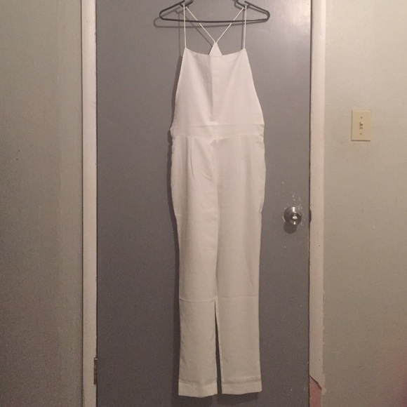Missguided white jumpsuit