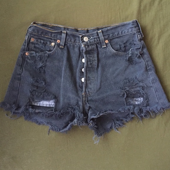 Vintage Black Distressed Levi's Shorts
