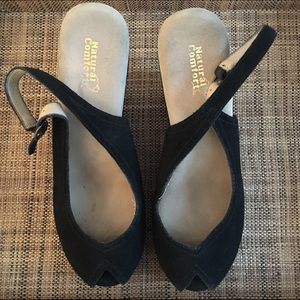 Natural Comfort Slingback Wedges (black, size 10)