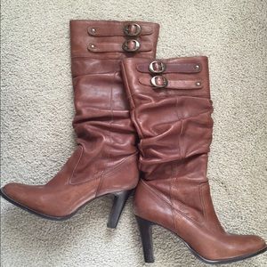 Brown heeled  boots