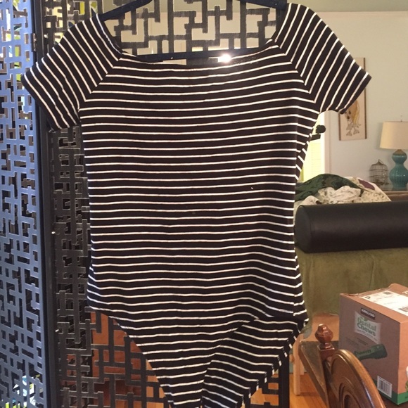Large striped leotard