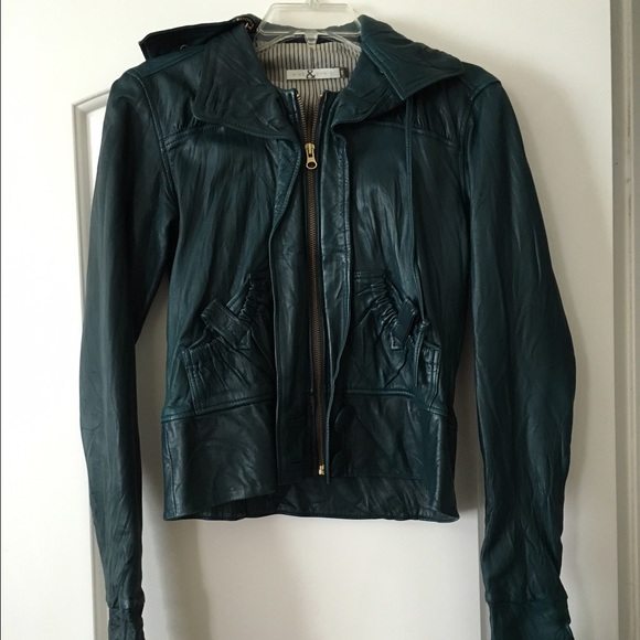 Mike & Chris teal blue/green leather jacket