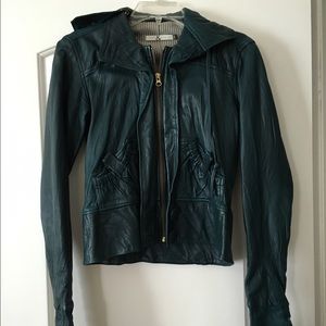 Mike & Chris teal blue/green leather jacket