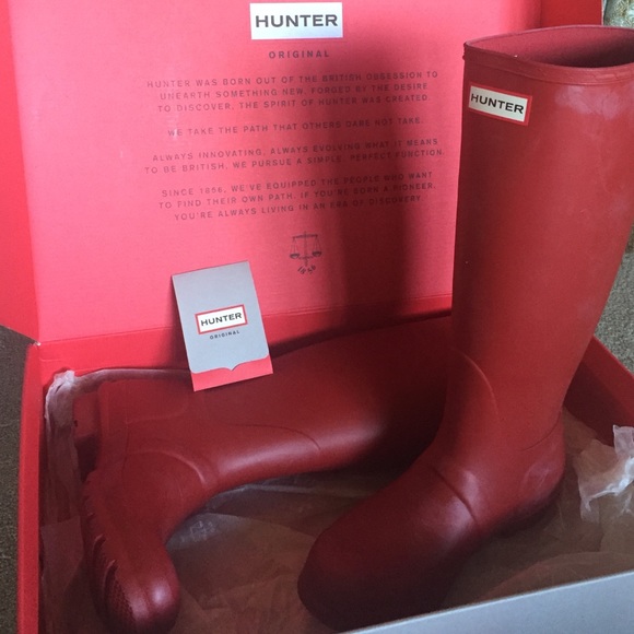 Hunter Shoes - ☔️ Original Tall Military Red Hunter Boots