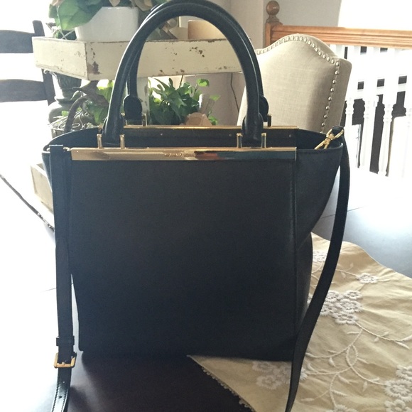 Michael Kors "Lana" Black Leather Handbag