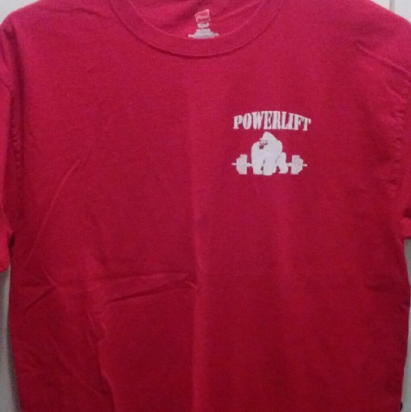 Red Short Sleeve Powerlifting Tshirt XL