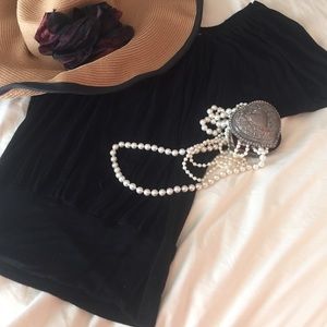 Lace Back Peasant Blouse