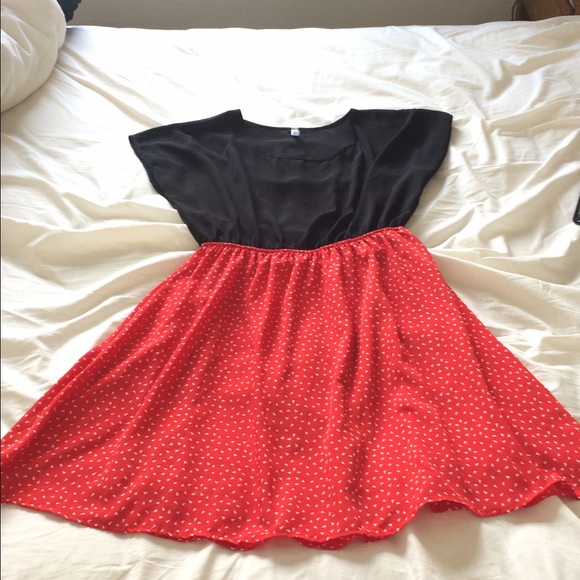 FINAL PRICE Red and black cutout dress.
