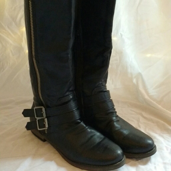 Black zip up boots